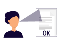 El usuario recibe y revisa los documentos dando el OK